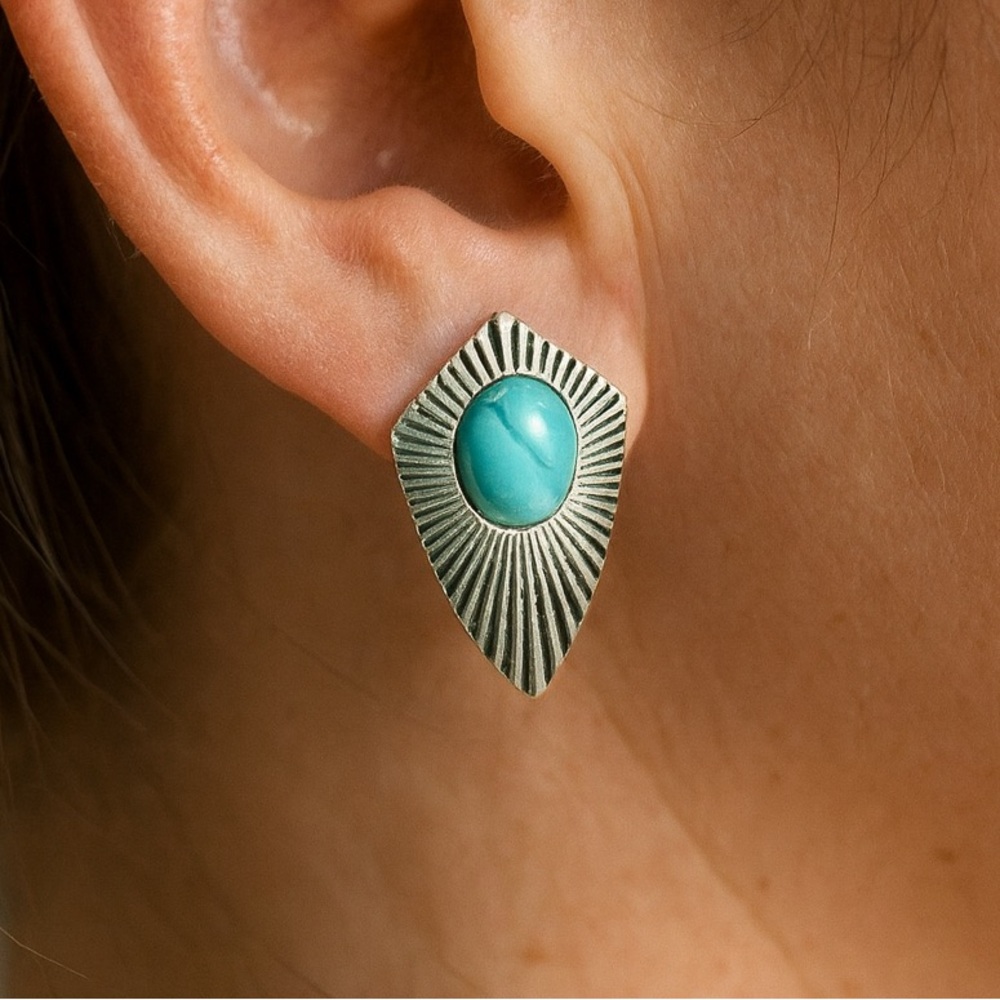 🆕 NWT Turquoise Aztec Earrings